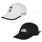 Baby Boys White & Black Logo Reversible Cap, 1, hi-res