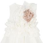 Girls White Ruffle Dress, 2, hi-res