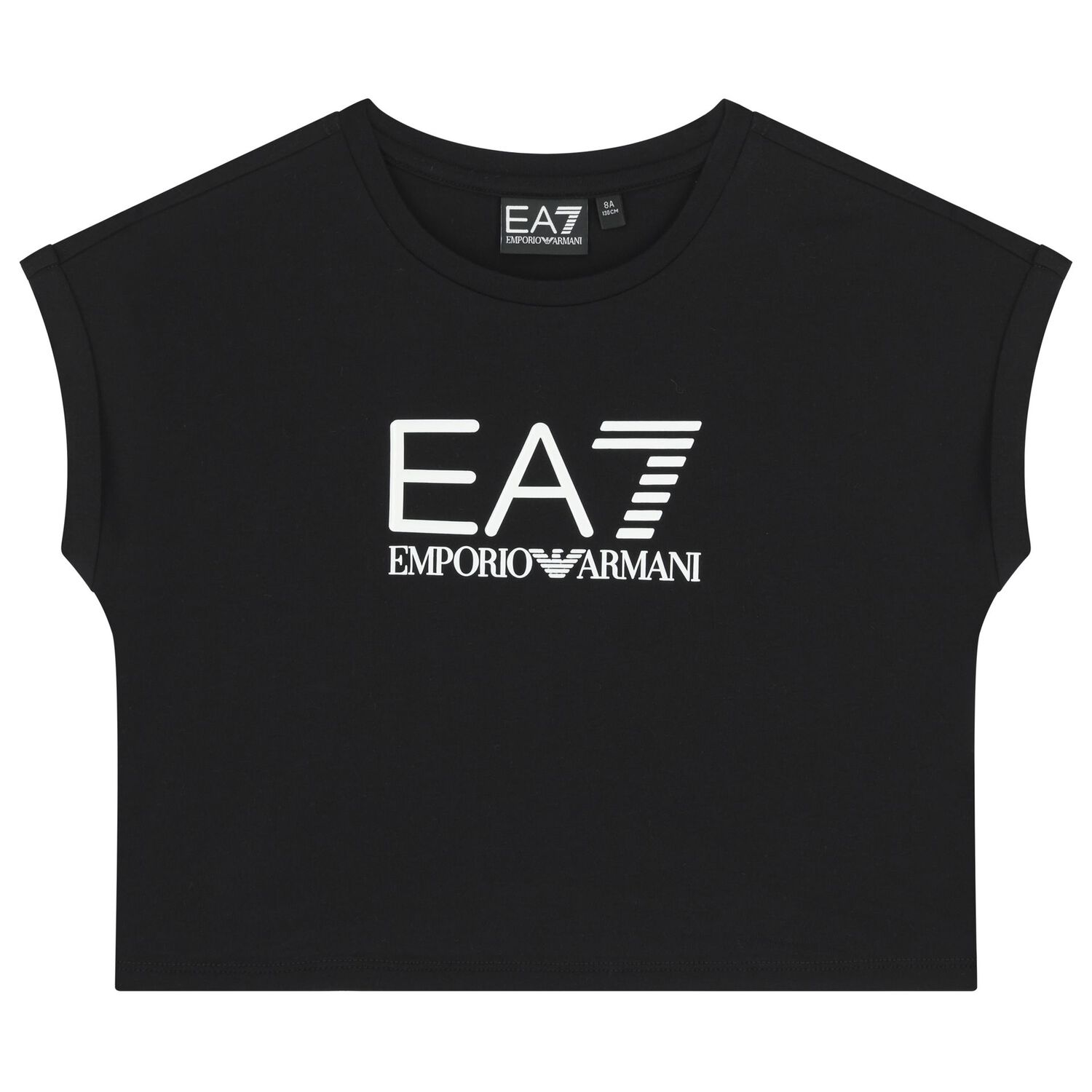 طقم شورت أسود بشعار للبنات, 1, hi-res