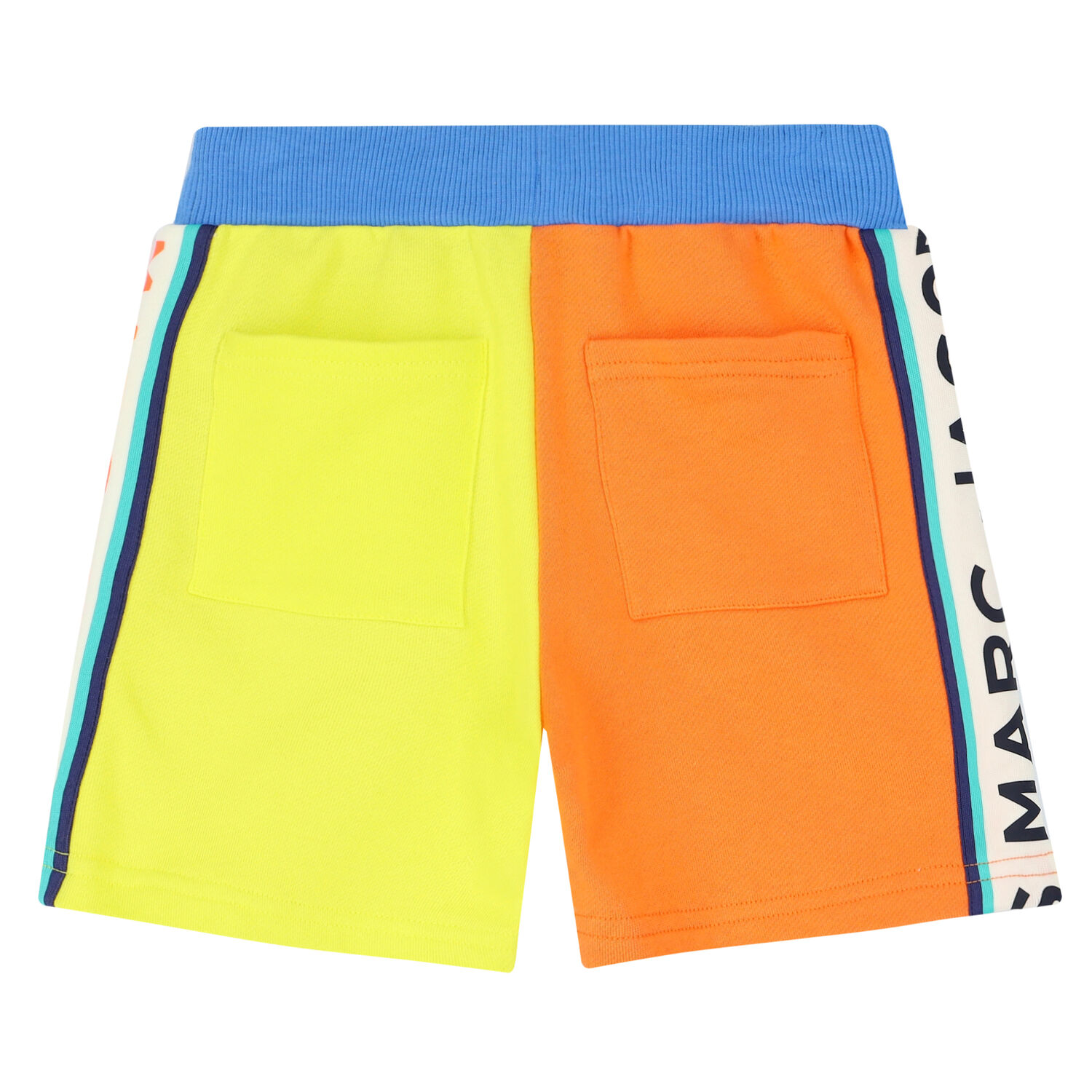 Boys Ivory Colour Block Logo Shorts, 1, hi-res