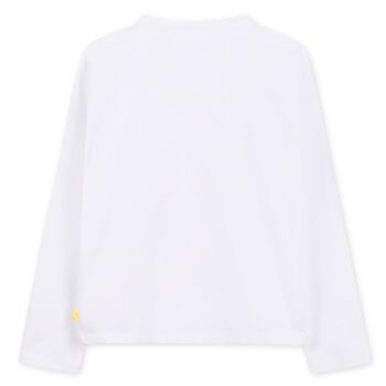 Girls White Embellished Long Sleeve Top