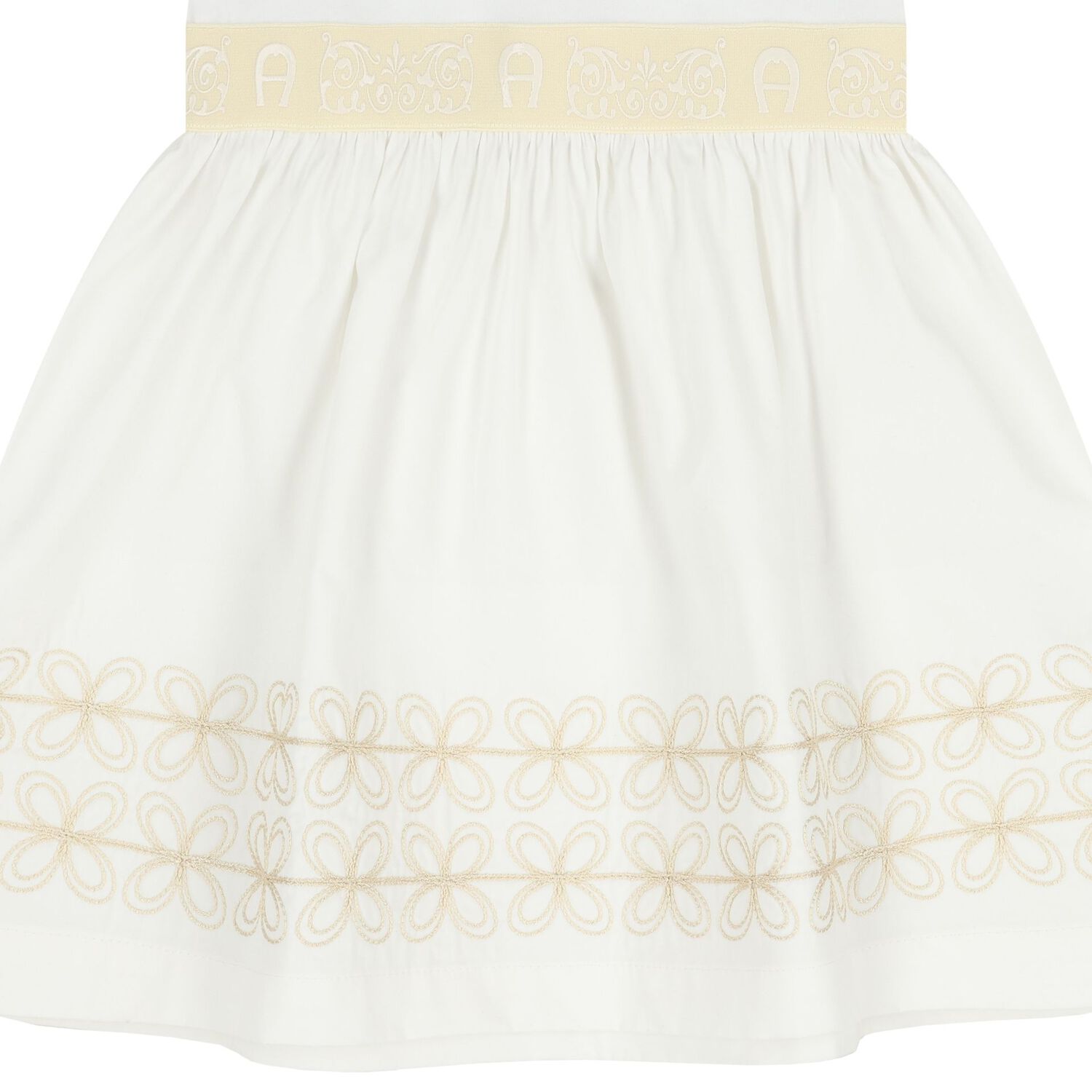 فستان باللون الأبيض بشعار للبنات, 1, hi-res