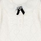 فستان زهري محبوك للبنات باللون الأبيض, 1, hi-res