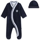 Baby Boys Navy Blue Logo Babygrow Gift Set, 3, hi-res