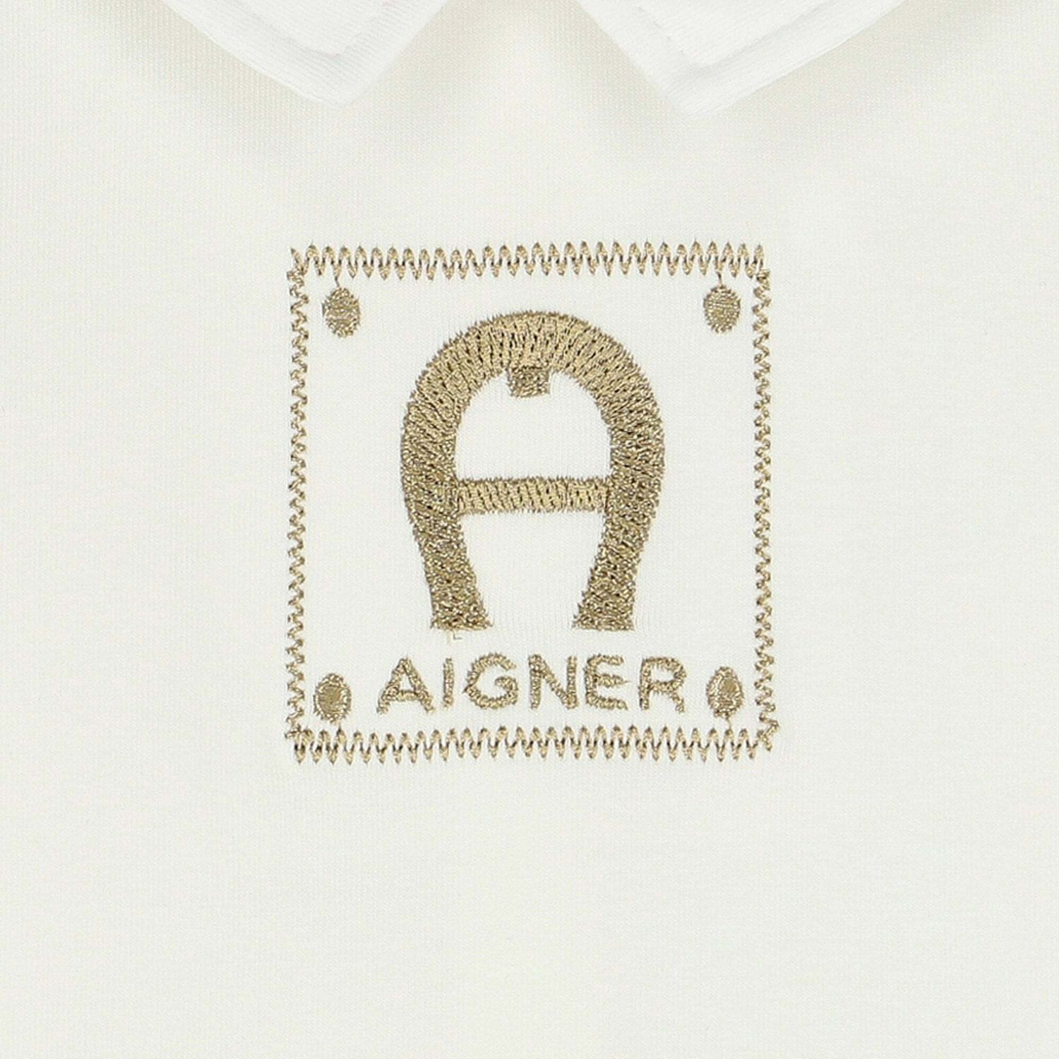 Ivory & Gold Logo Babygrow, 3, hi-res