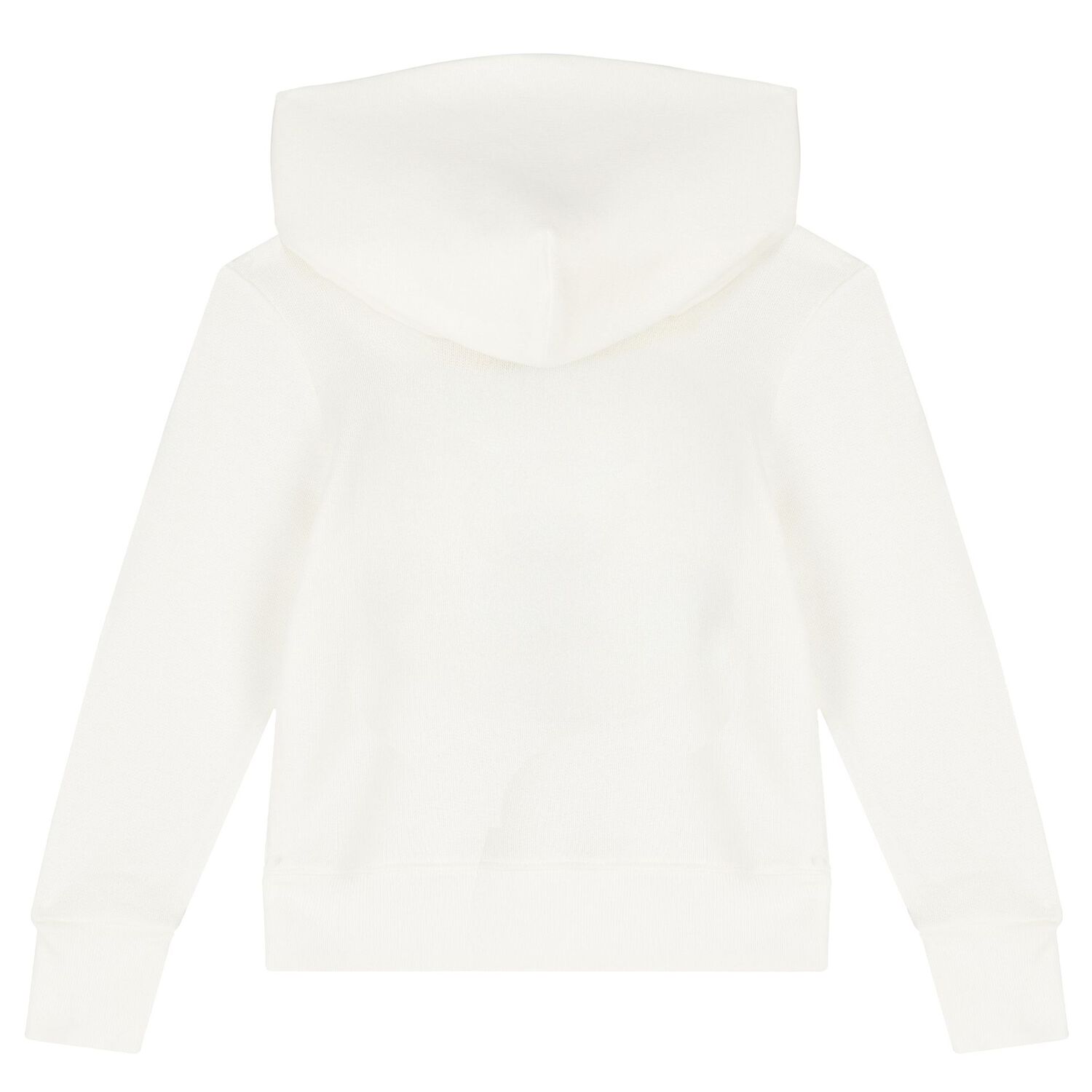 Ivory Cotton Logo Hooded Top, 1, hi-res