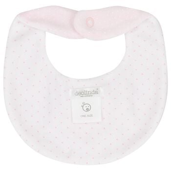 Baby Girls Pink Heart & Polka Dot Bib