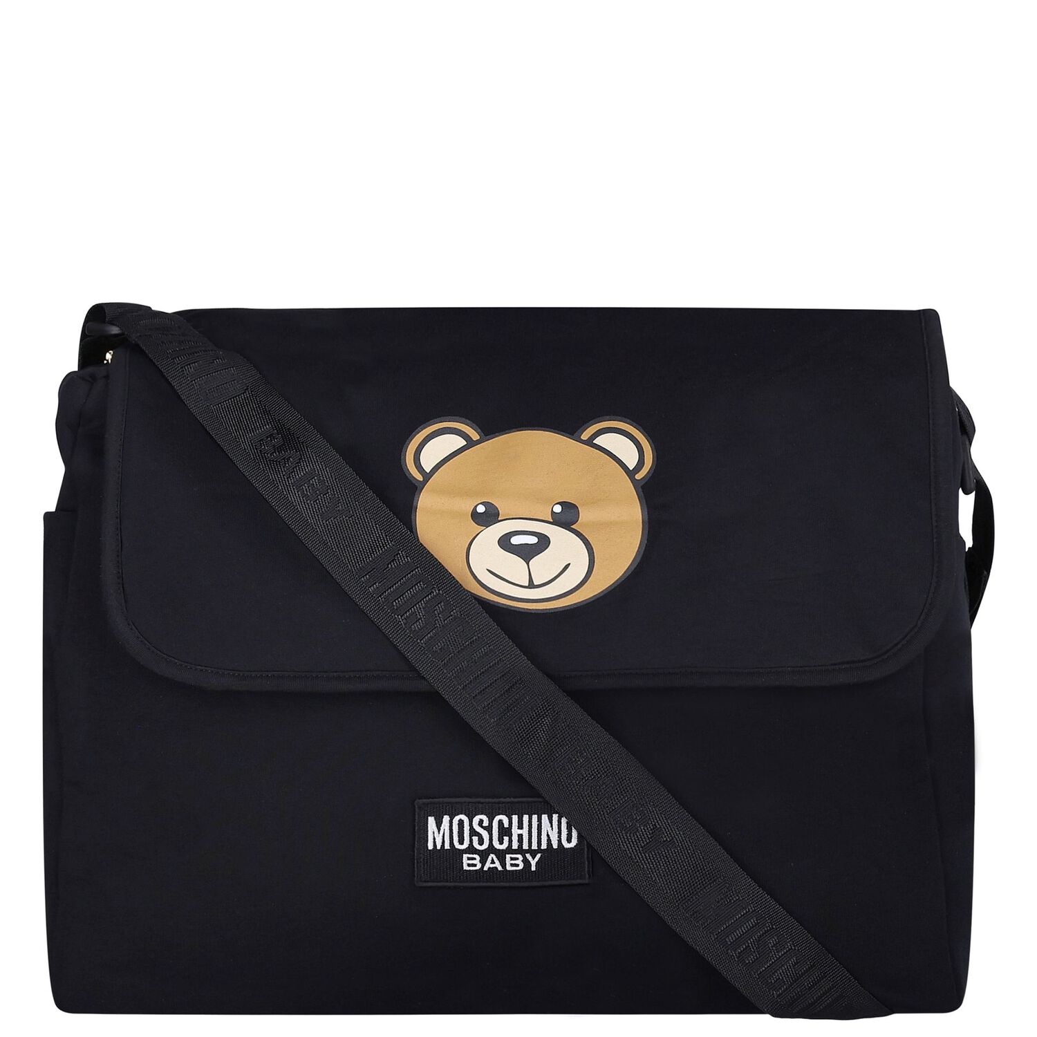 Black Teddy Bear Baby Changing Bag, 6, hi-res