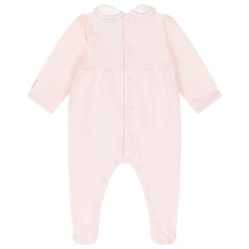 Baby Girls White & Pink Babygrow