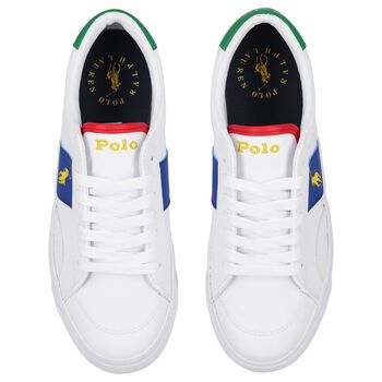 Boys White Logo Trainers