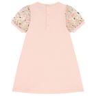 فستان بنات بالشعار بطبعة حقيبة باللون الوردى, 2, hi-res