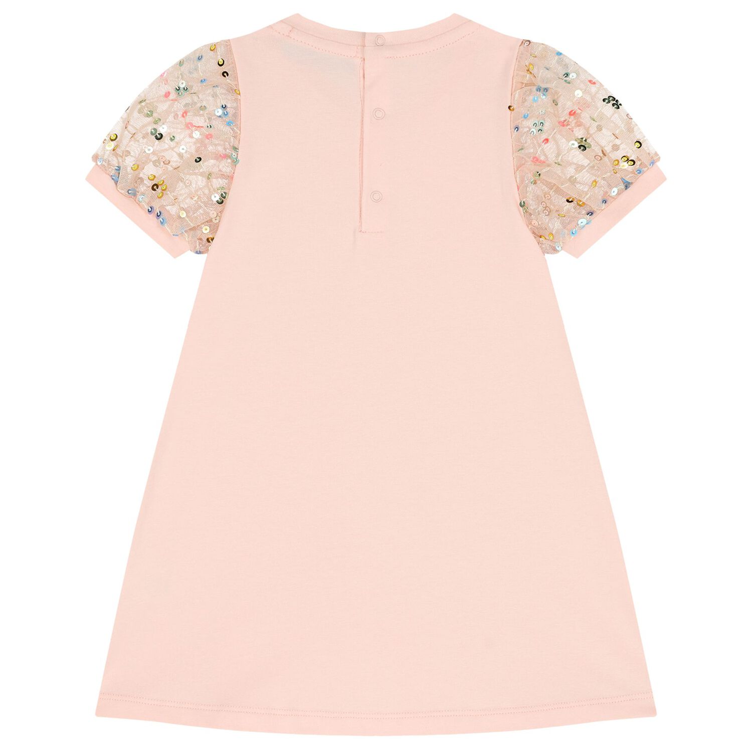 فستان بنات بالشعار بطبعة حقيبة باللون الوردى, 2, hi-res