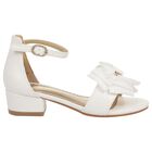 Girls Ivory Bow Sandals, 3, hi-res