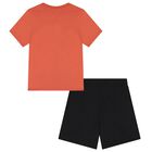 Boys Orange & Black Logo Shorts Set, 4, hi-res