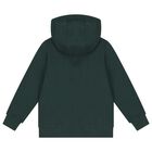 Boys Green Logo Hooded Top, 1, hi-res