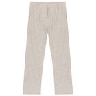 بنطلون أولاد بالشعار باللون البيج, 1, hi-res