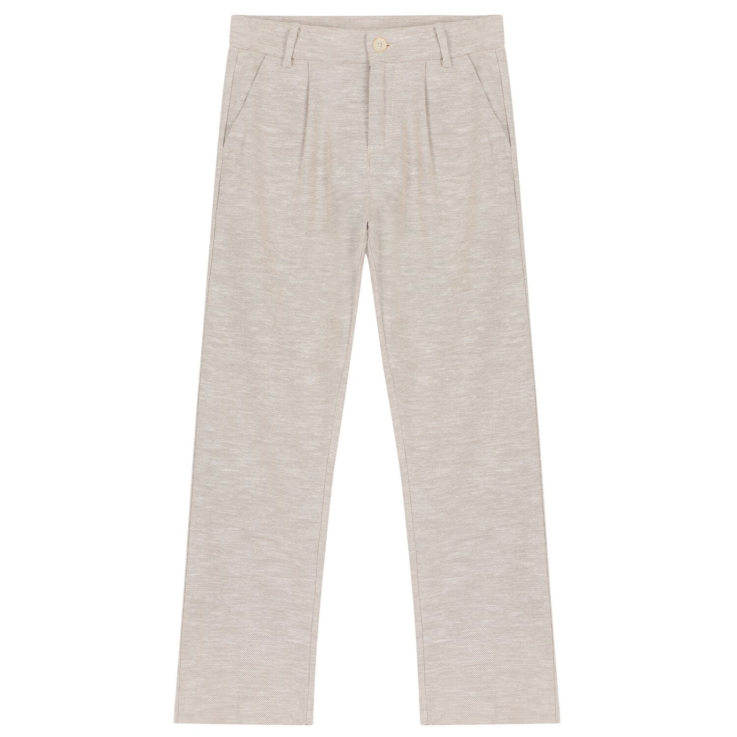 بنطلون أولاد بالشعار باللون البيج, 1, hi-res image number null