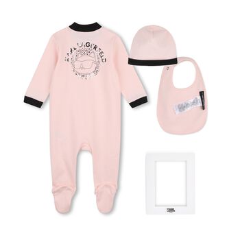 Baby Girls Pink Choupette Babygrow Gift Set