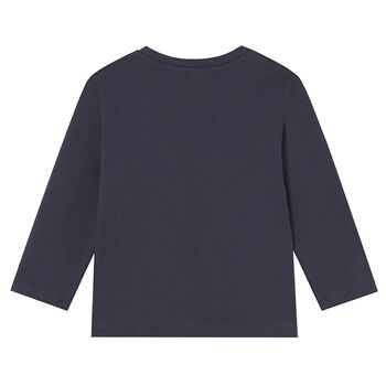 توب اولاد باكمام طويله بطبعه حيوانات قطبيه باللون الكحلى 