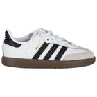 Younger White & Black Logo Samba Trainers, 1, hi-res