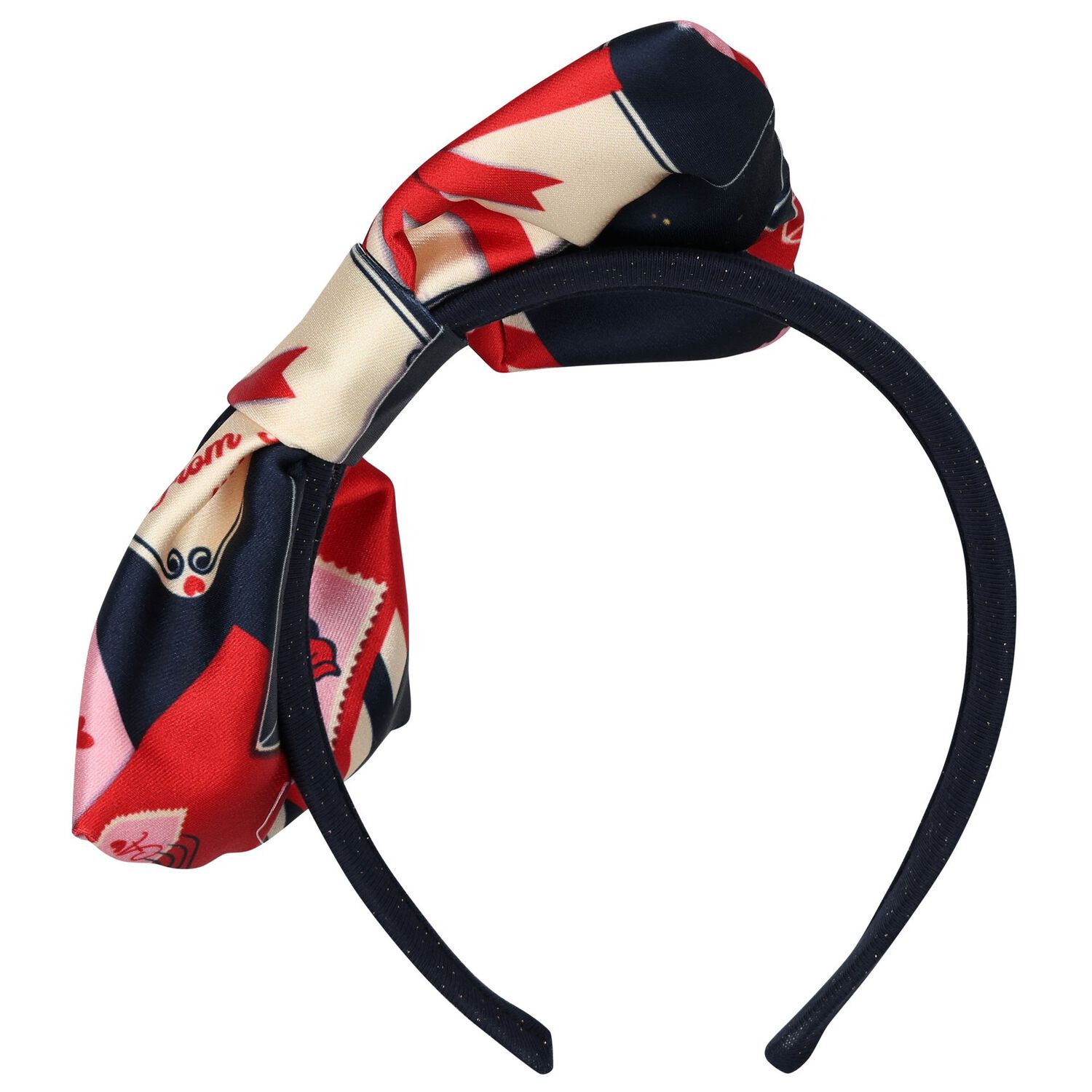 ربطة رأس للبنات بالشعار باللون الكحلي, 1, hi-res