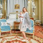 بطانية قماط بطبعة القصر باللون الأزرق, 1, hi-res