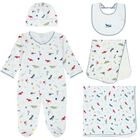 Baby Boys White Airplane Babygrow Gift Set, 1, hi-res