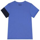 Boys Navy Blue, White & Blue Logo T-Shirt, 1, hi-res