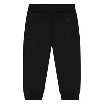 Younger Black Teddy Bear Logo Joggers
