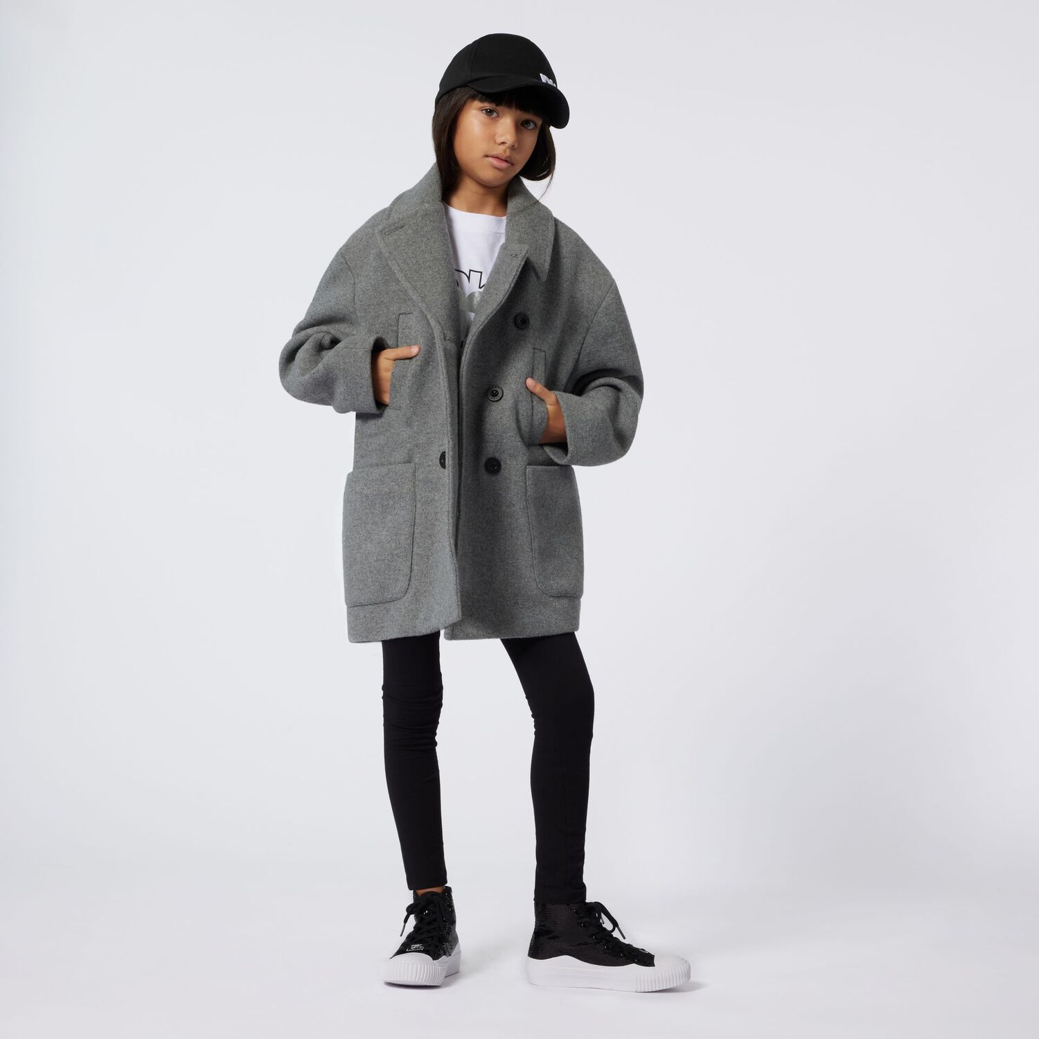 ليجينز بنات بالشعار باللون الاسود , 1, hi-res image number null