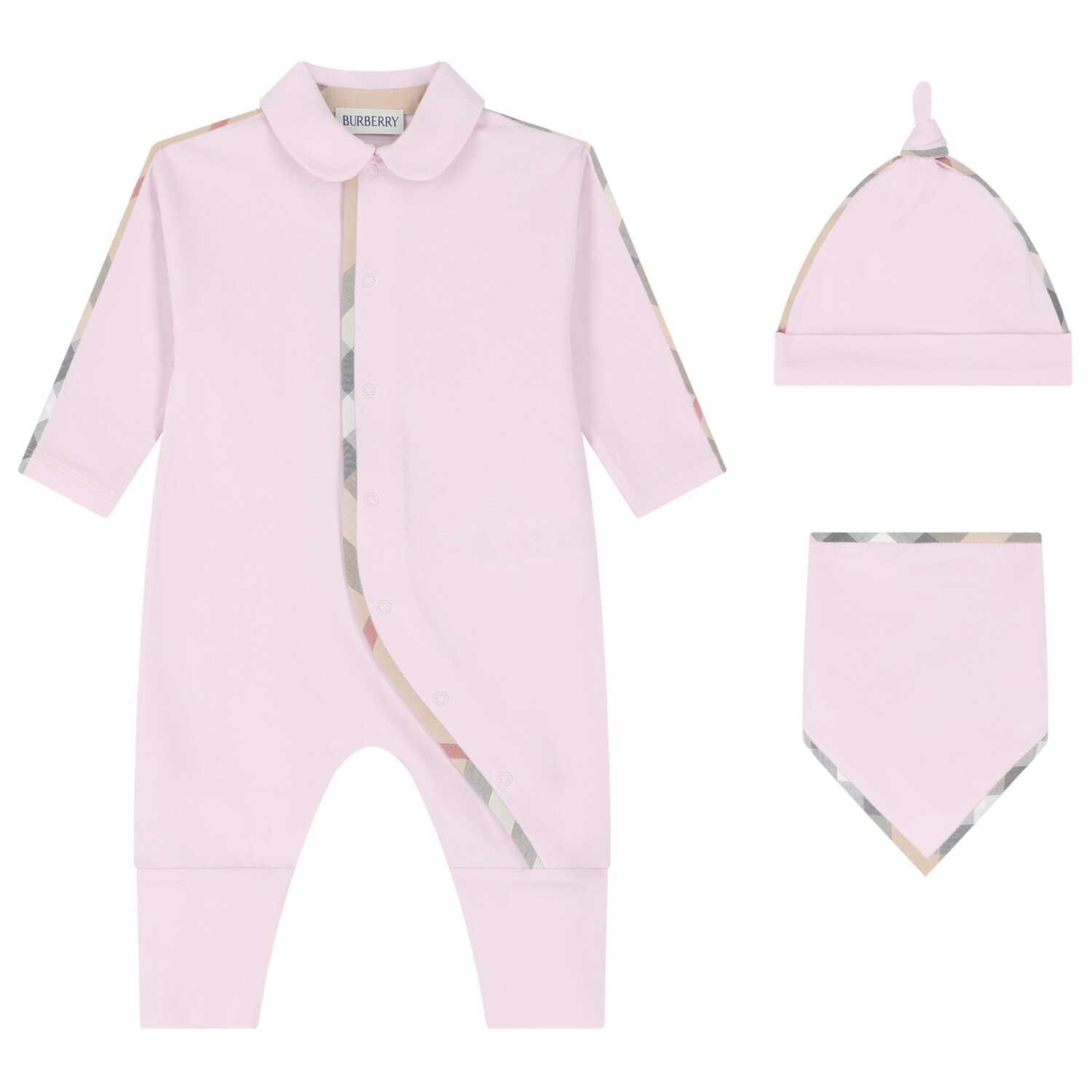 Baby Girls Pink Romper Gift Set, 2, hi-res