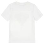 Boys White & Navy Blue Logo Shorts Set, 2, hi-res