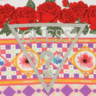 Girls Red & White Logo & Floral T-Shirt, 1, hi-res