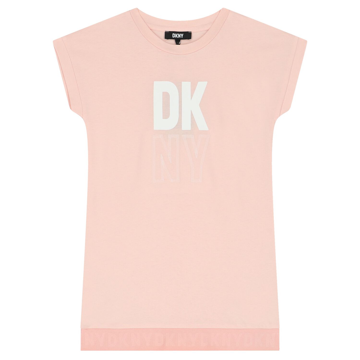 فستان بنات بالشعار باللون الوردي, 1, hi-res