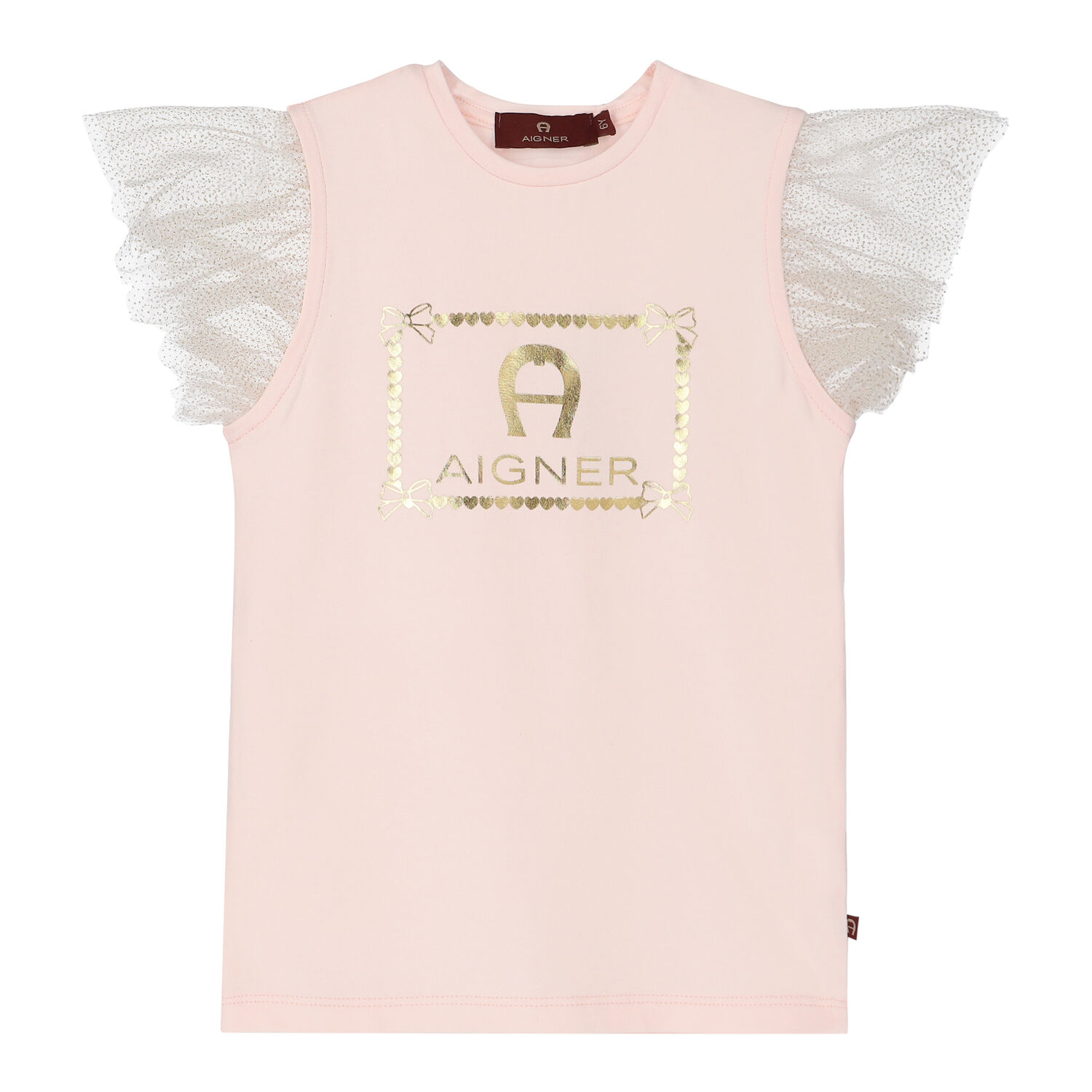 Girls Pink Tulle Logo Top, 2, hi-res image number null