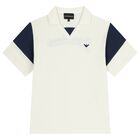 Boys Ivory Logo Polo Shirt, 2, hi-res