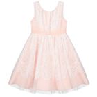 Girls Pink & White Lace Dress, 1, hi-res