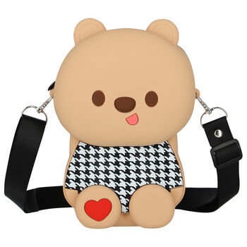 Girls Beige Teddy Bear Bag