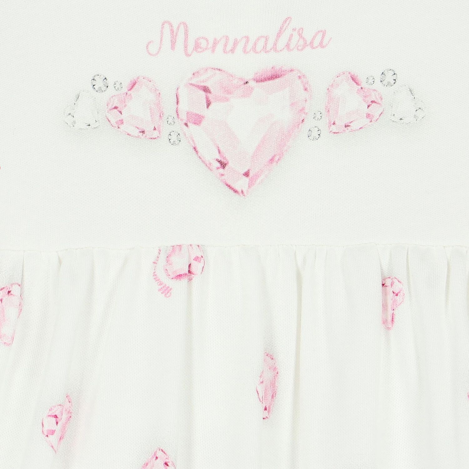 Baby Girls Ivory Heart Babygrow, 1, hi-res