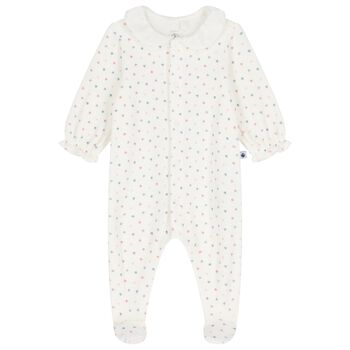 Baby Girls Ivory Hearts Babygrow