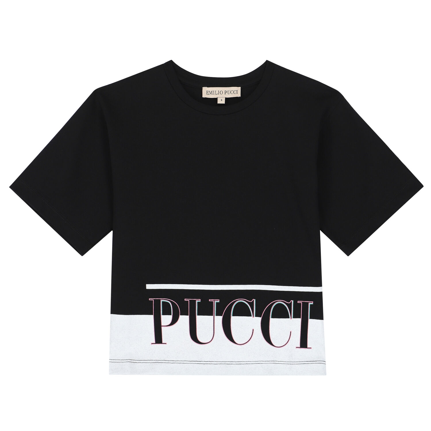 Girls Black Logo T-Shirt, 1, hi-res