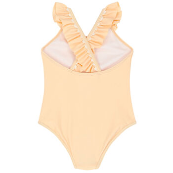 Younger Girls Pink Logo Swimsuit