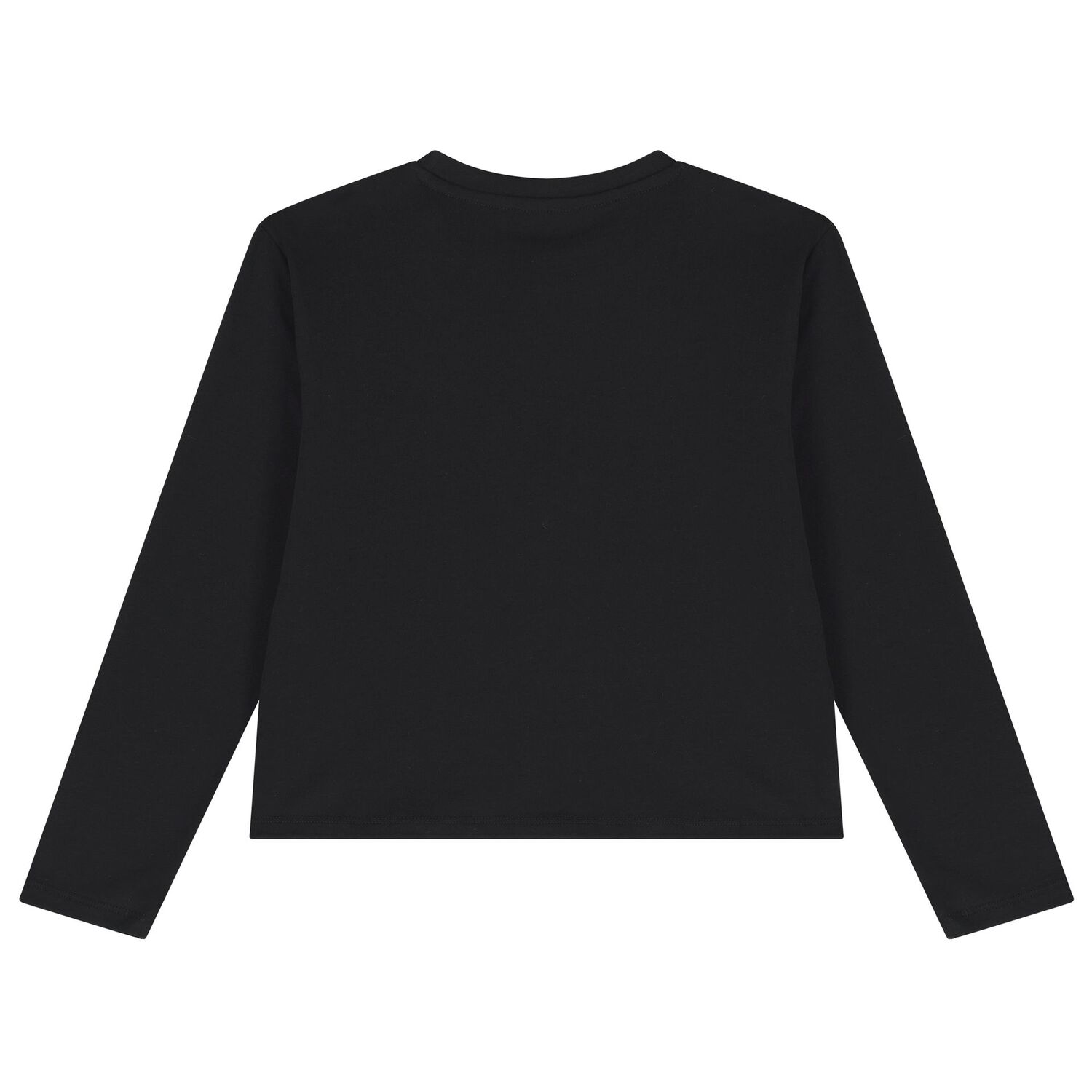 Girls Black Embellished Logo Long Sleeve Top, 2, hi-res