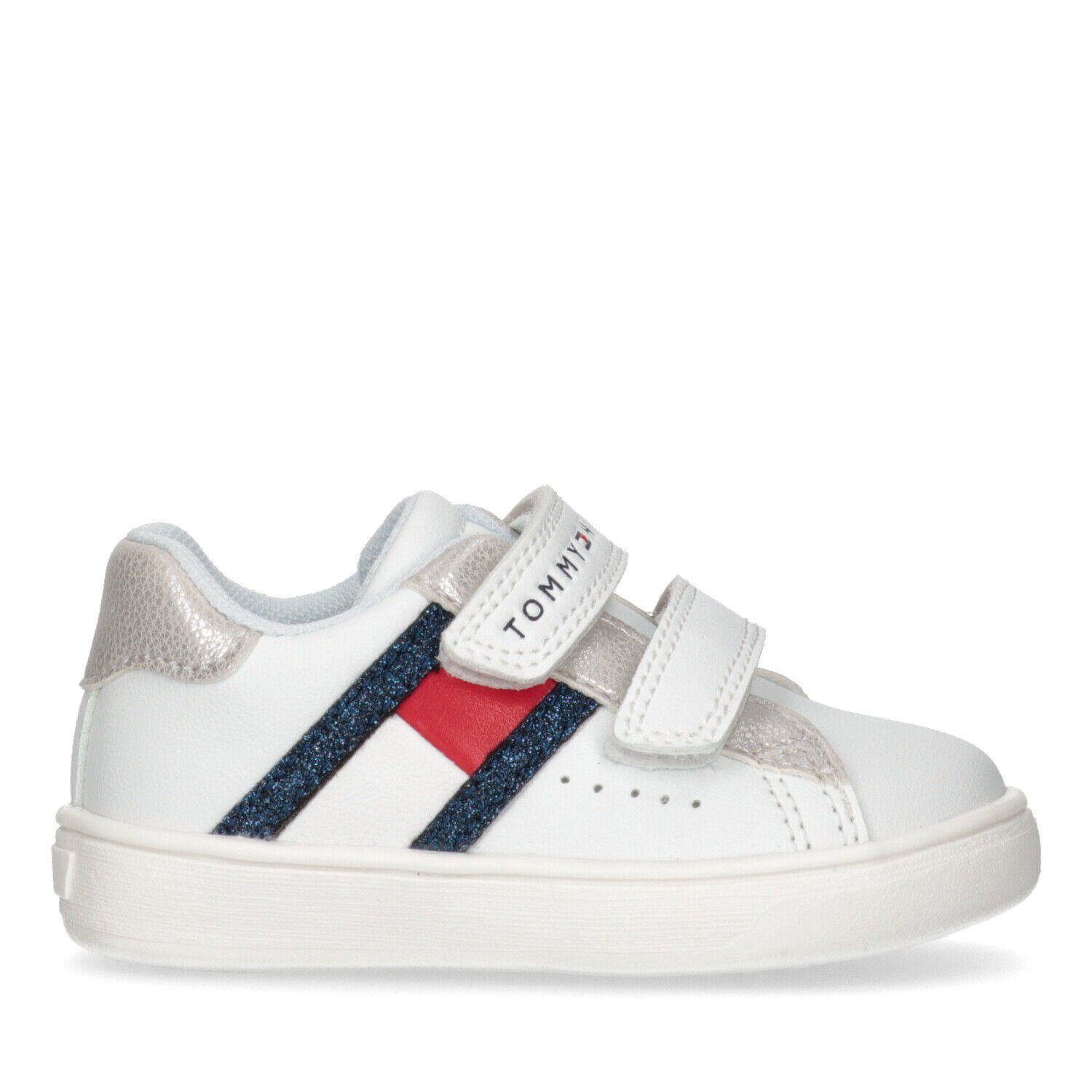 Boys White Logo Trainers, 1, hi-res