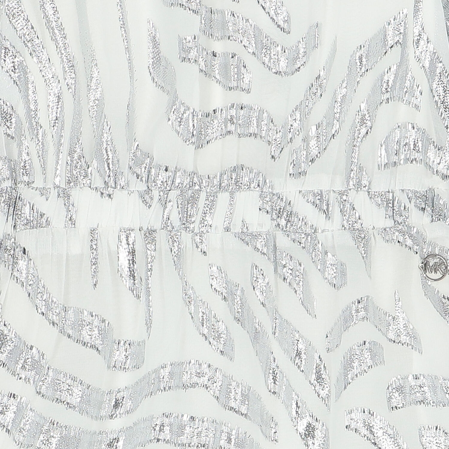 Girls Silver & White Chiffon Dress, 1, hi-res image number null