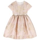 Girls Beige & Gold Rose Dress, 2, hi-res