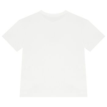 تيشيرت بنات بالشعار باللون الابيض 