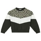 Girls Green & White Leopard Print Tracksuit, 1, hi-res