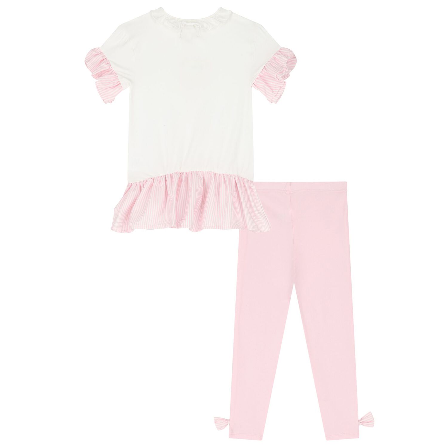 Girls White & Pink Pastry Leggings Set, 1, hi-res image number null
