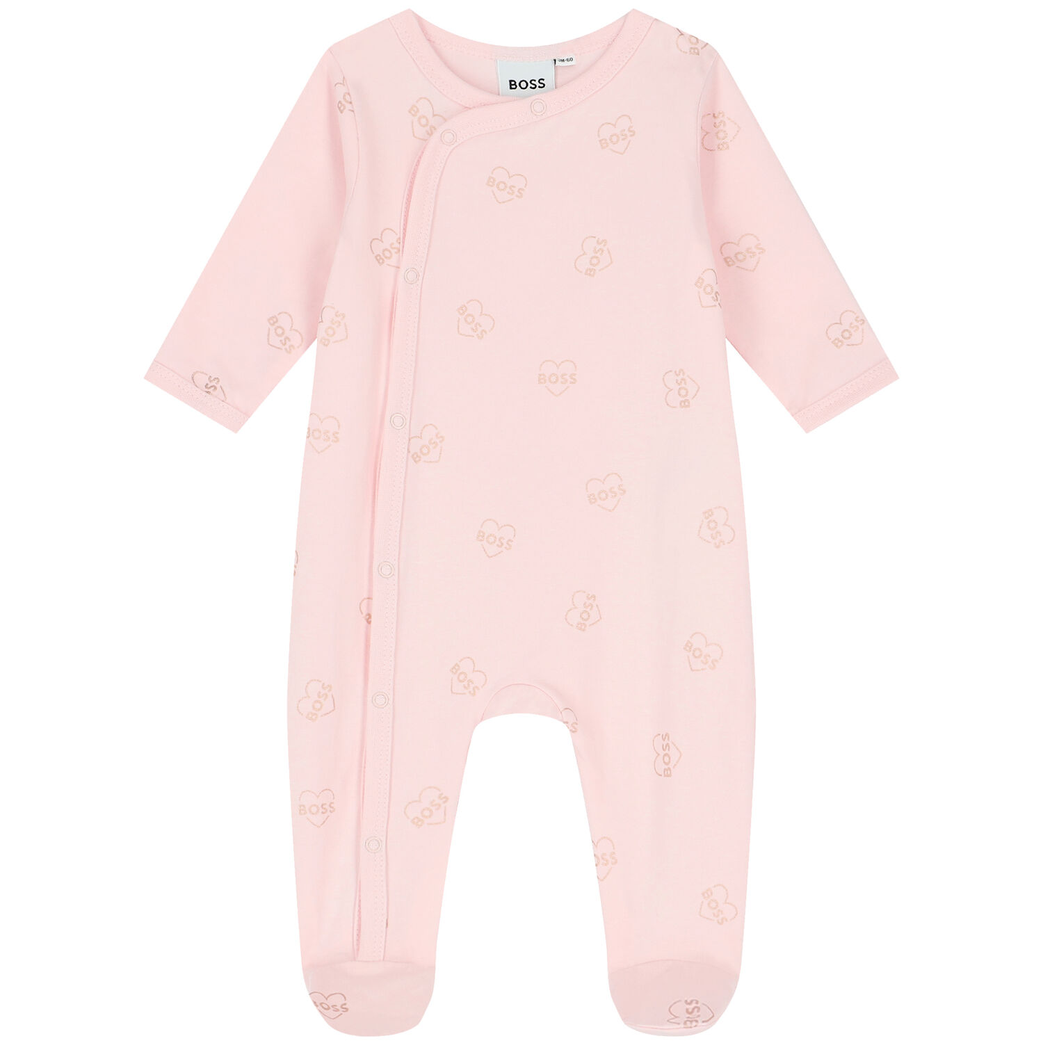 Baby Girls Pink Logo & Heart Babygrow Gift Set, 1, hi-res